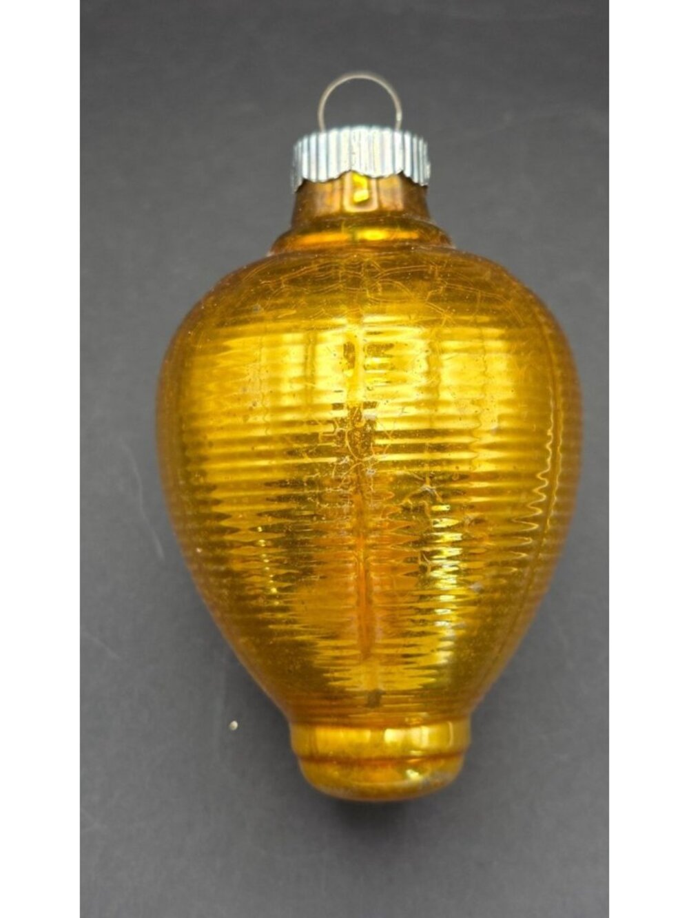Vintage Beehive or Chinese Lantern Shiny Brite Mercury Glass Christmas Ornament